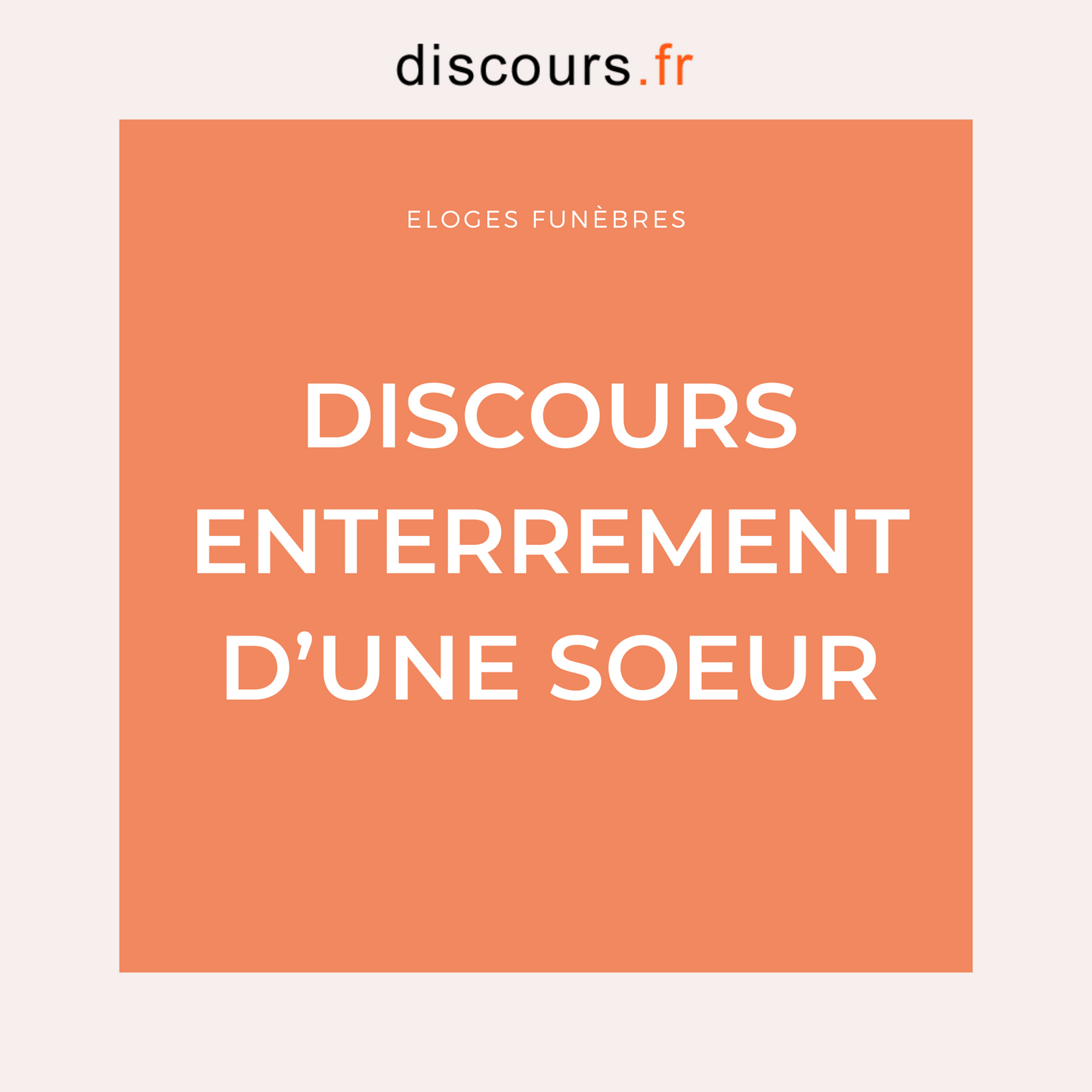 exemples discours enterrement d'une soeur