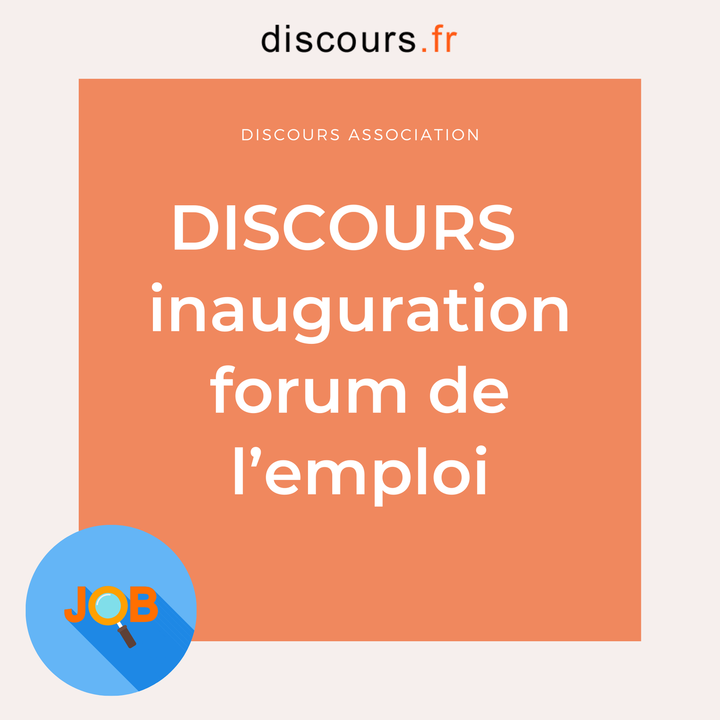 discours président association ouverture forum emploi