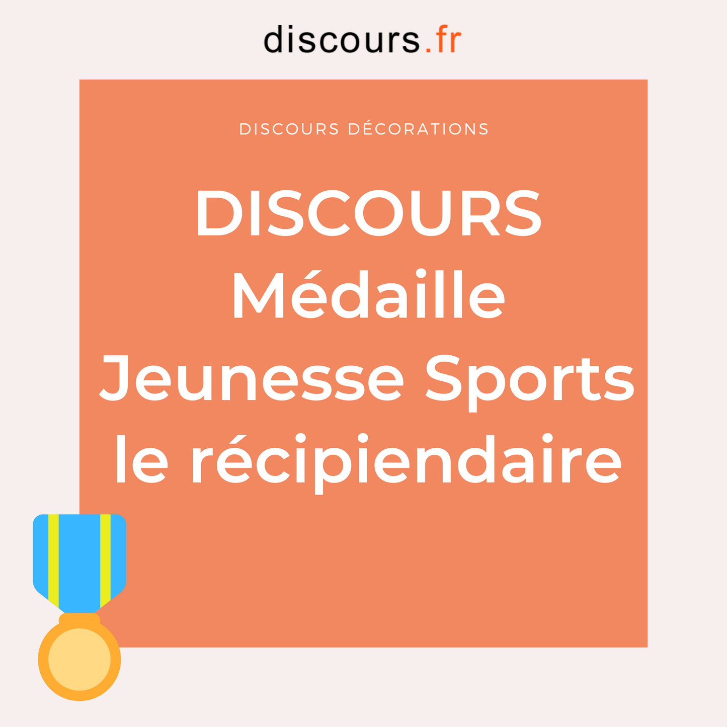 discours récipiendaire médaille jeunesse sports et engagement associatif