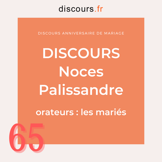 discours noces palissandre 65 ans de mariage prononcé par les mariés