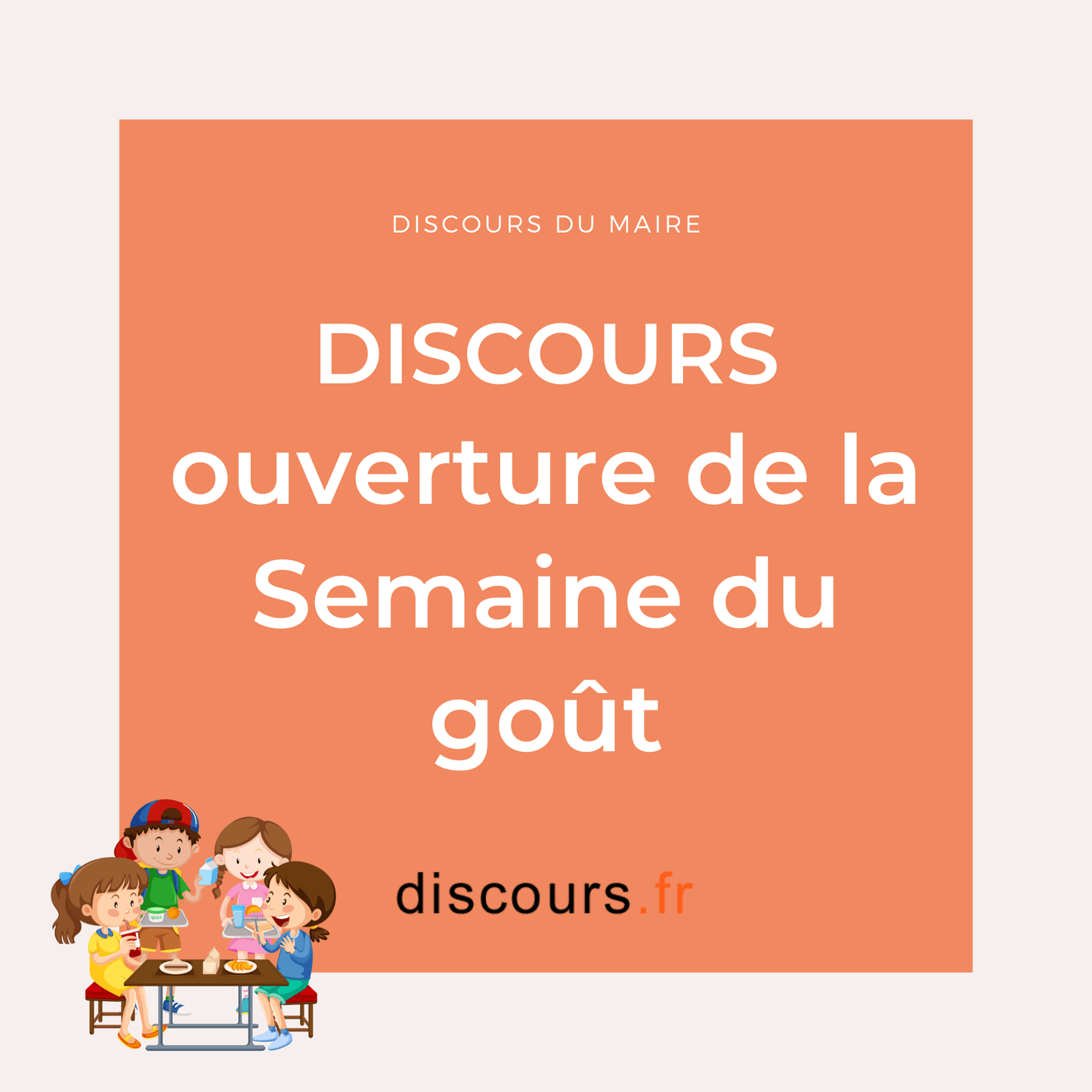 discours du maire pour la semaine du gout auprès des écoles de la commune