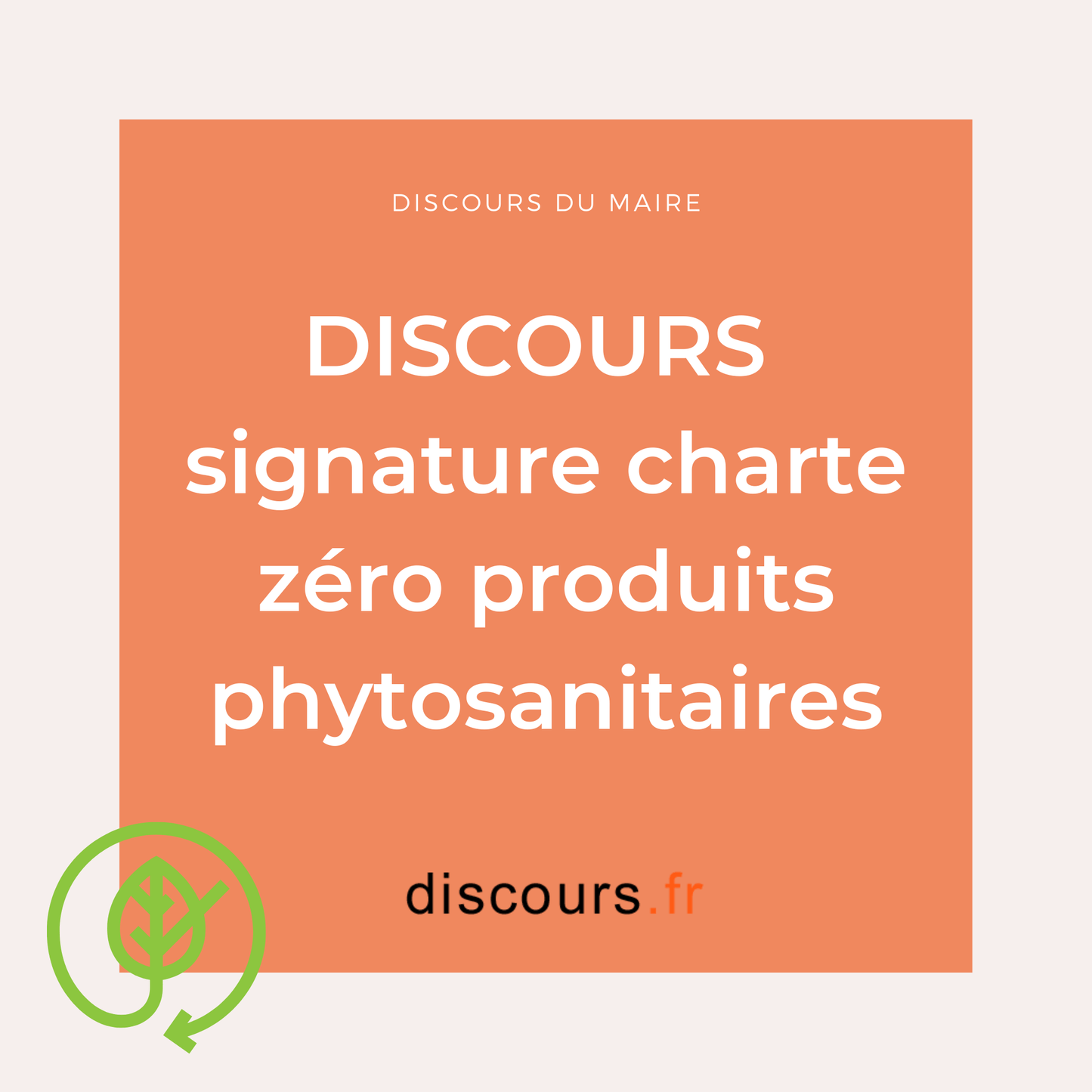 discours signature de la Charte zéro déchets phytosanitaires